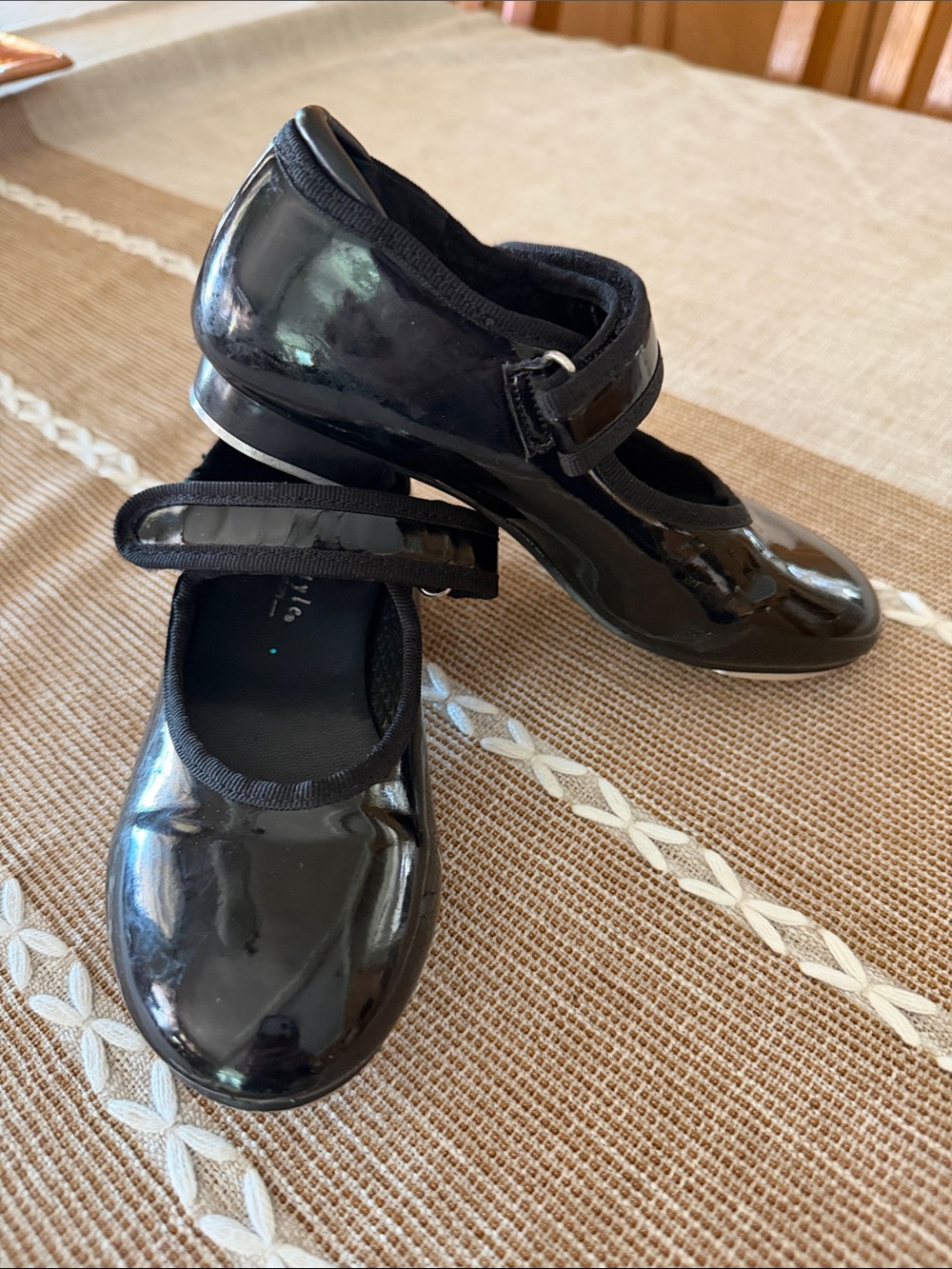Freestyle Black Patent Tap/Dance Shoes with Hook-and-Loop Strap 11